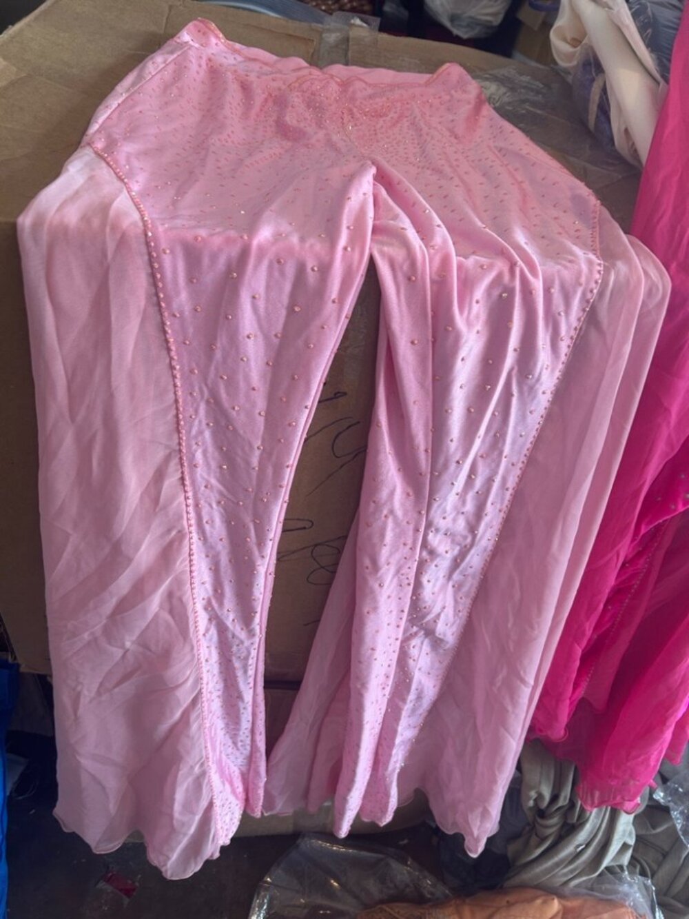 Light Pink Rhinestone Dance Pants